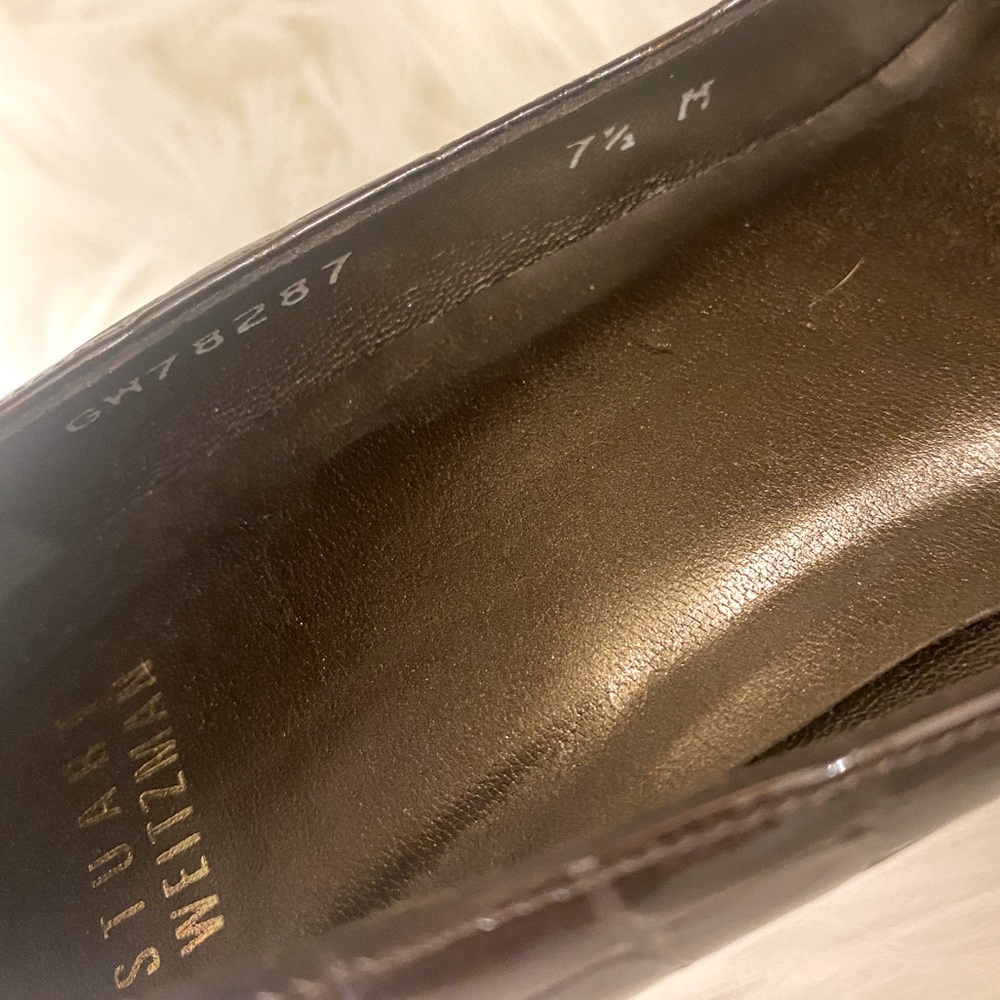 Stuart Weitzman Crocodile Pattern Brown Heels Siz… - image 7